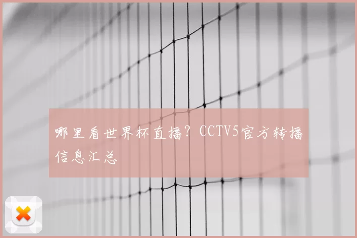 哪里看世界杯直播？CCTV5官方转播信息汇总